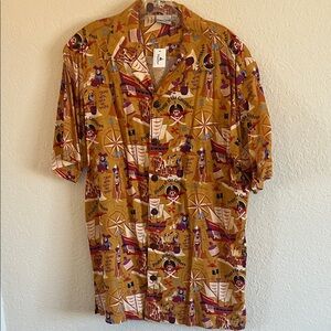 Disney Pirates of the Caribbean Pirate Themed Button-Up Shirt - NWT